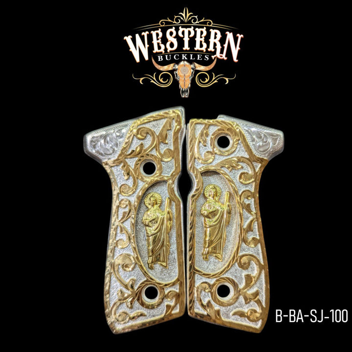 Beretta 92fs San Judas Silver and Gold Plated