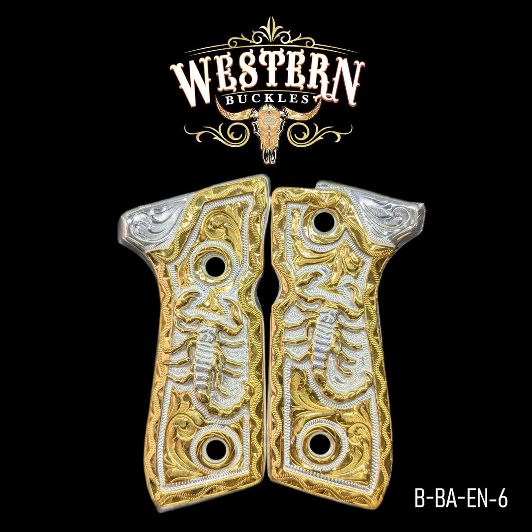 Beretta 92fs Scorpion Gold and Silver-The Western Buckles