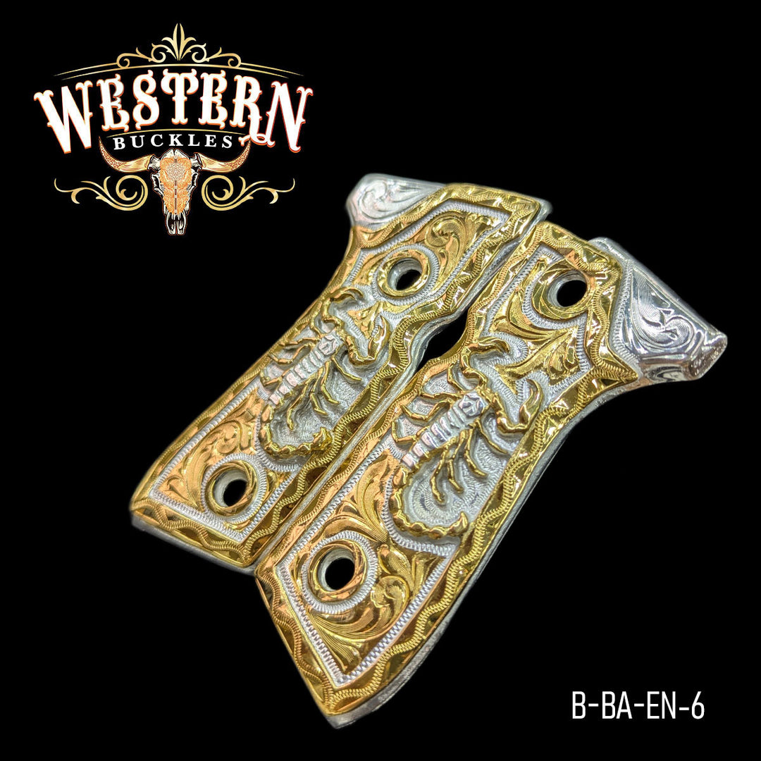 Beretta 92fs Scorpion Gold and Silver-The Western Buckles