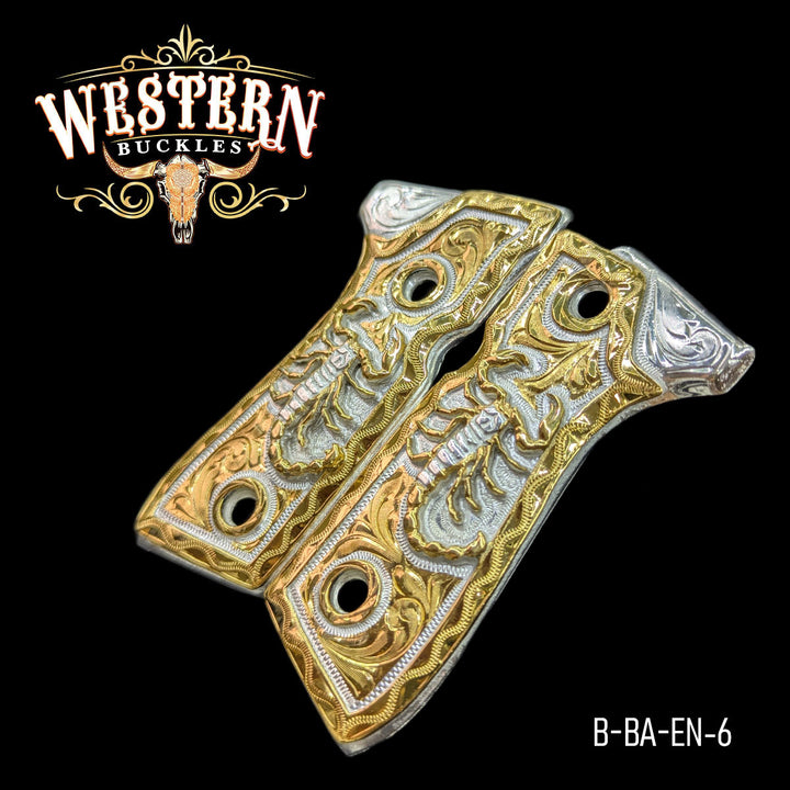 Beretta 92fs Scorpion Gold and Silver-The Western Buckles