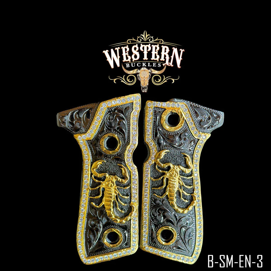 Beretta 92fs Scorpion White Zircoins and Black-The Western Buckles