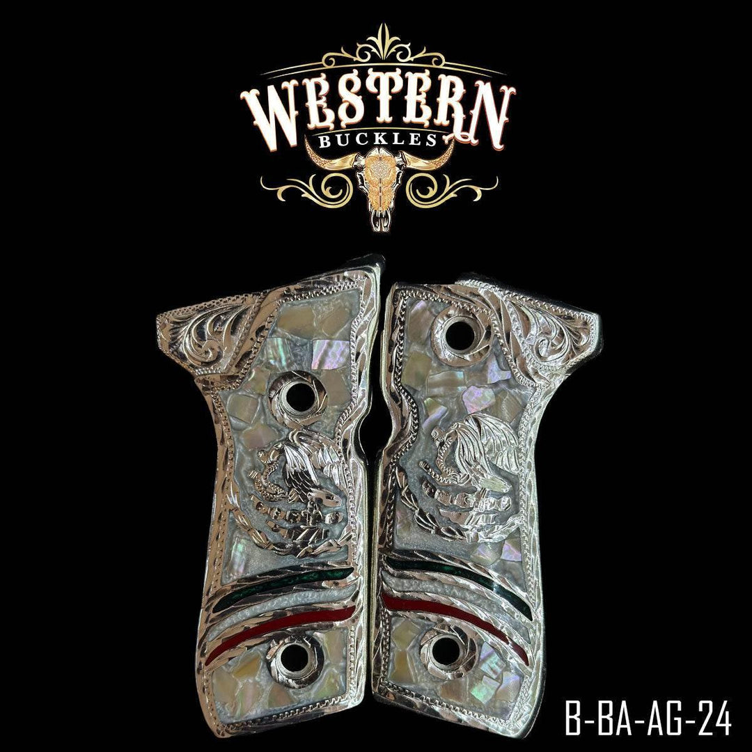 Beretta 92fs Silver Aguila White Resin-The Western Buckles