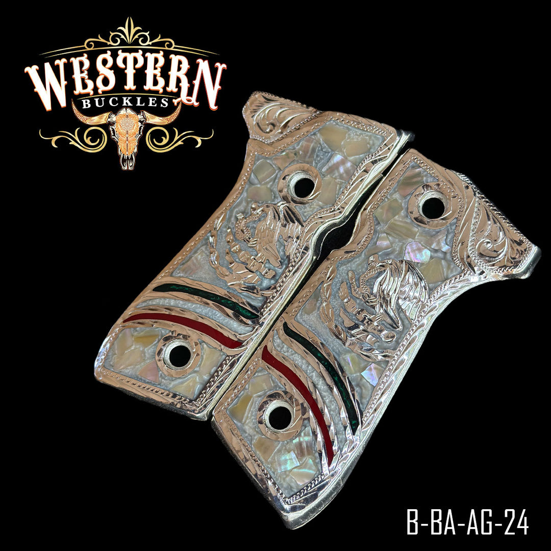 Beretta 92fs Silver Aguila White Resin-The Western Buckles