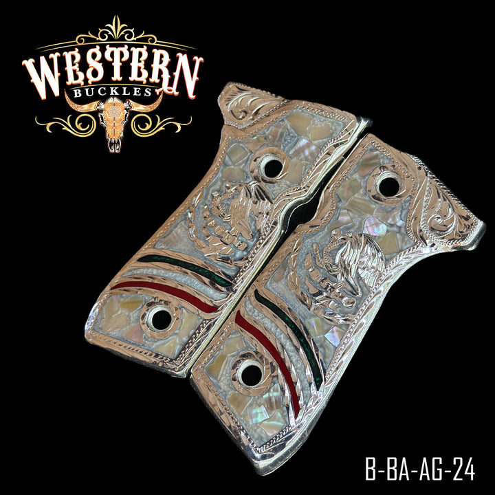 Beretta 92fs Silver Aguila White Resin-The Western Buckles