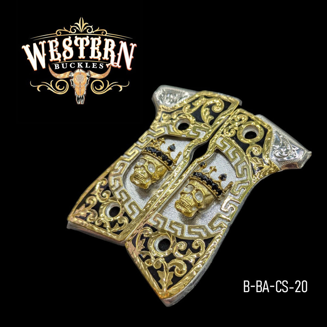 Beretta 92fs Skull Black Zircoins, Black Resin-The Western Buckles