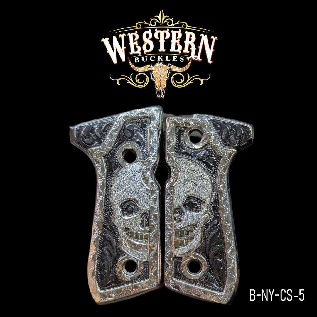 Beretta 92fs Skull Nickel and Silver-The Western Buckles