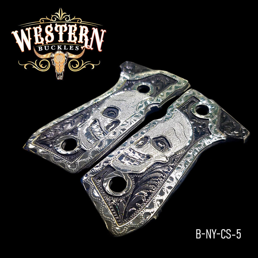 Beretta 92fs Skull Nickel and Silver-The Western Buckles