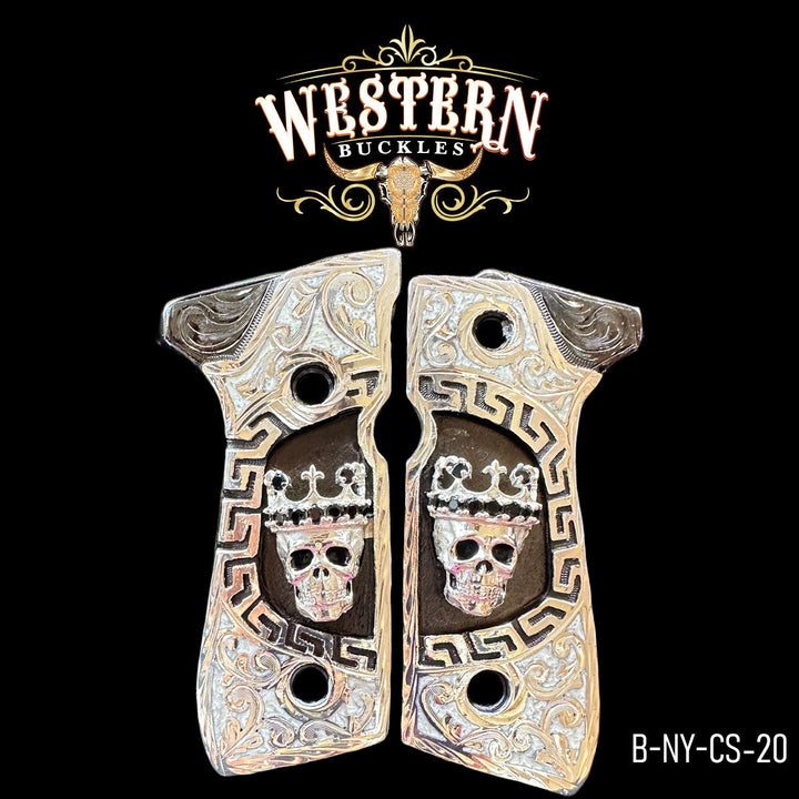 Beretta 92fs Skull Resin and Silver-The Western Buckles