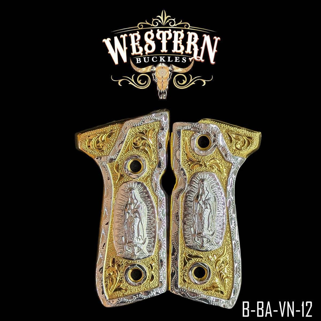 Beretta 92fs Virgin Silver and Gold-The Western Buckles