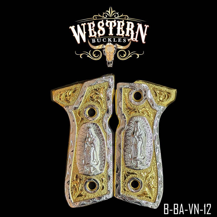 Beretta 92fs Virgin Silver and Gold-The Western Buckles