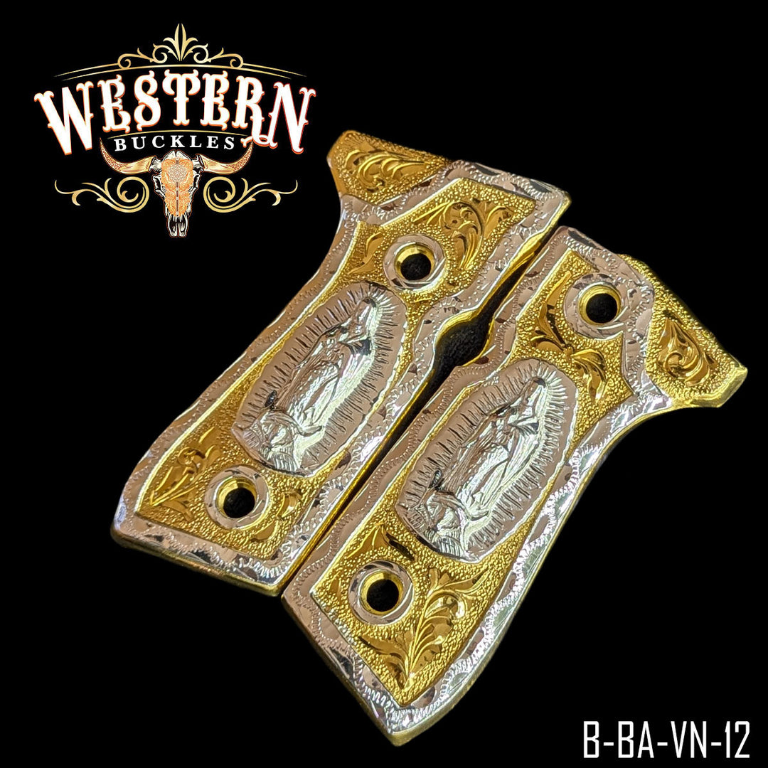 Beretta 92fs Virgin Silver and Gold-The Western Buckles