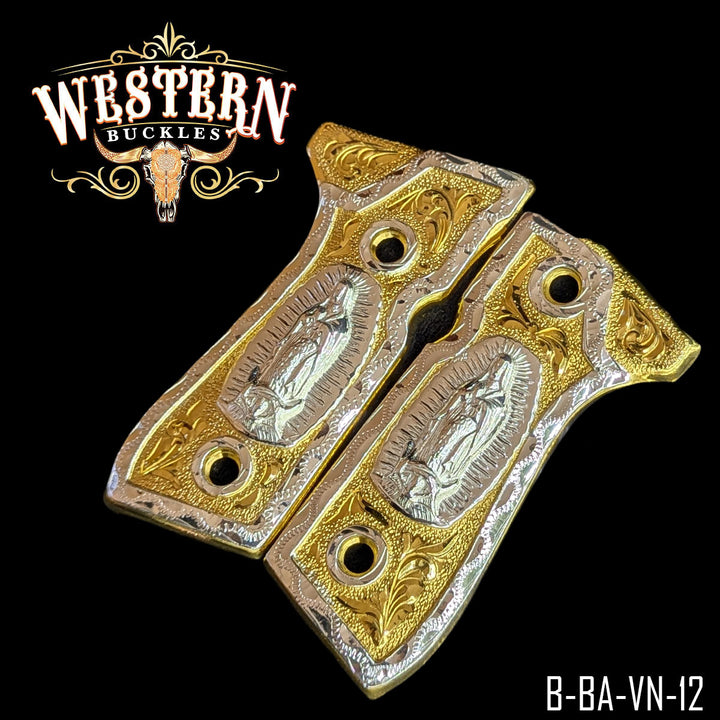 Beretta 92fs Virgin Silver and Gold-The Western Buckles