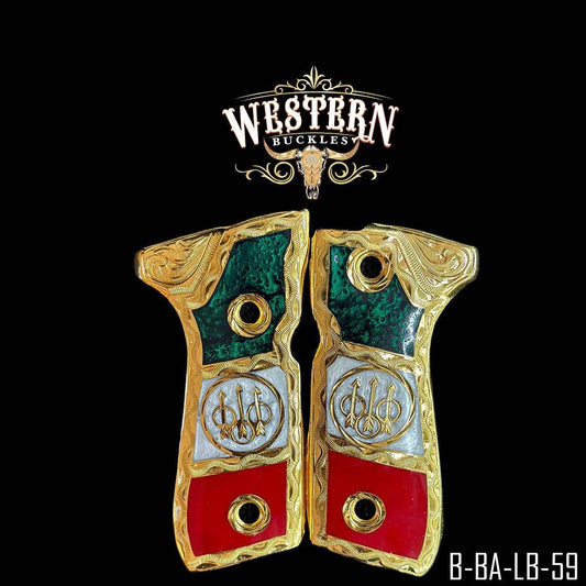 Cachas Beretta 92fs Grips Logo Beretta Tricolor- The Western Buckles