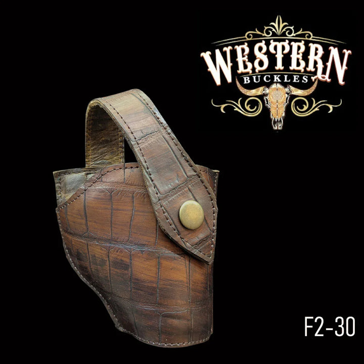 Gun Holster Brown Crocodile-The Western Buckles