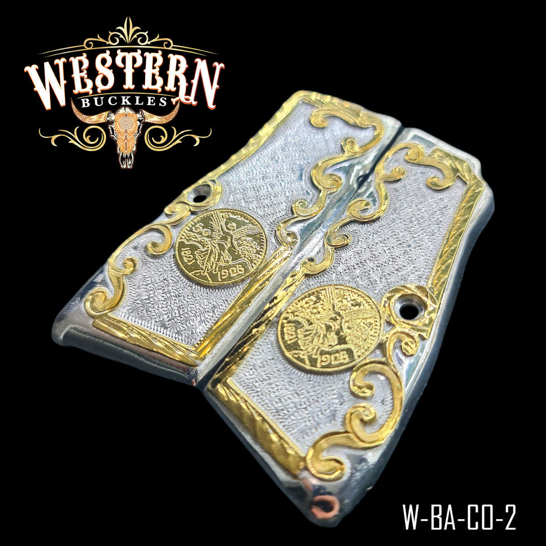 Browning HP 9mm Centenario Silver and Gold-The Western Buckles
