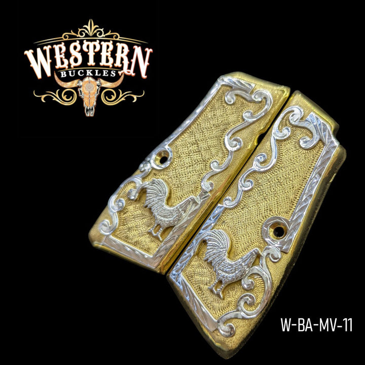 Browning HP Rooster Silver-Tone and Gold-Tone Grips-The Western Buckles