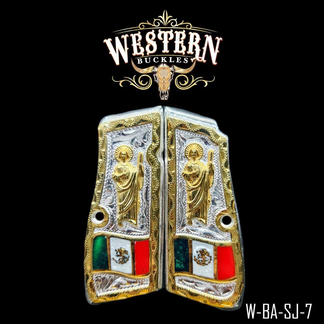 Browning High Powe Silver and Gold San Judas-The Western Buckles