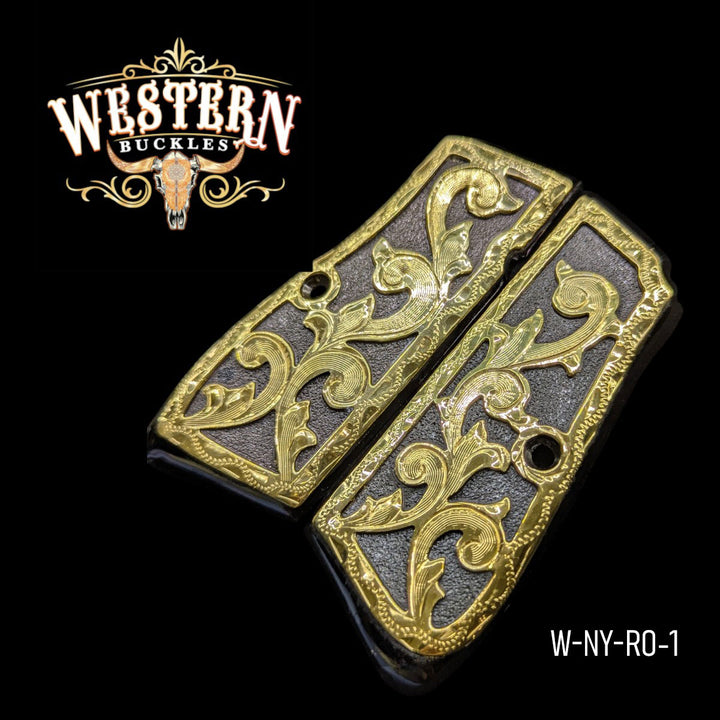 Browning High Power Grips Engraved Black-The Western Buckles