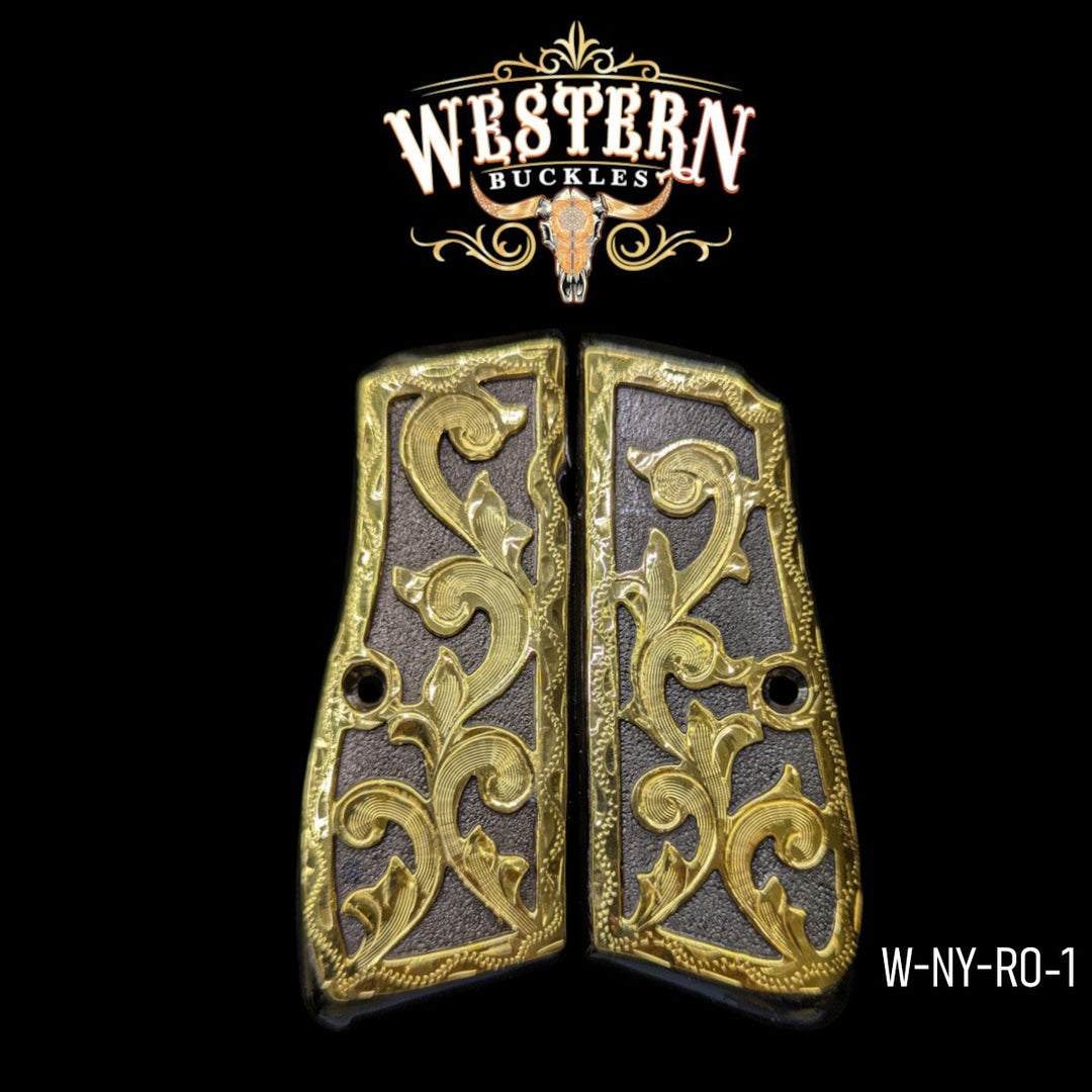 Browning High Power Grips Engraved Black-The Western Buckles