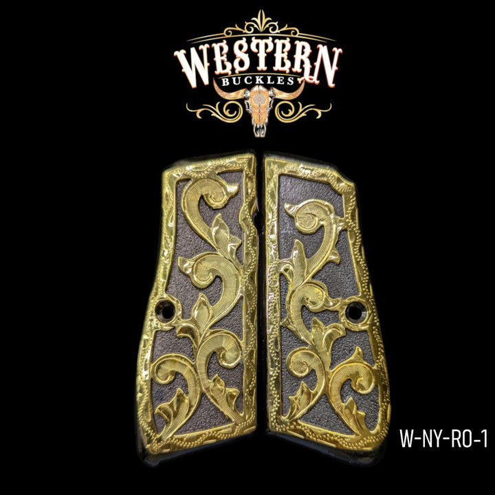 Browning High Power Grips Engraved Black-The Western Buckles