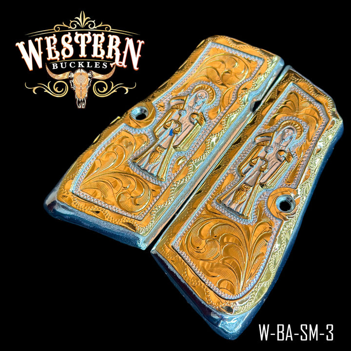 Browning High Power Holy Death Gold-The Western Buckles