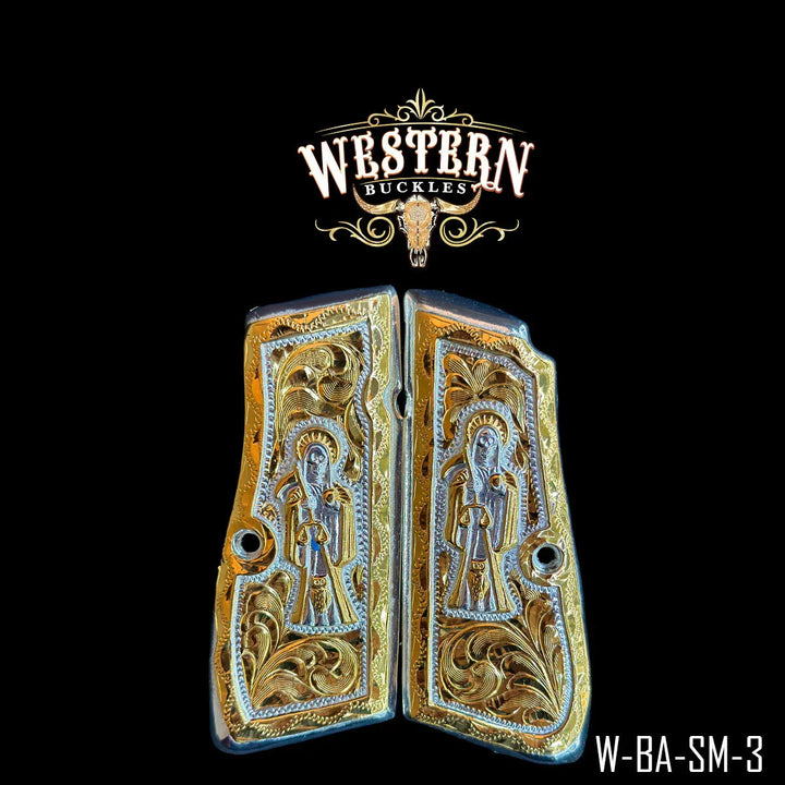 Browning High Power Holy Death Gold-The Western Buckles
