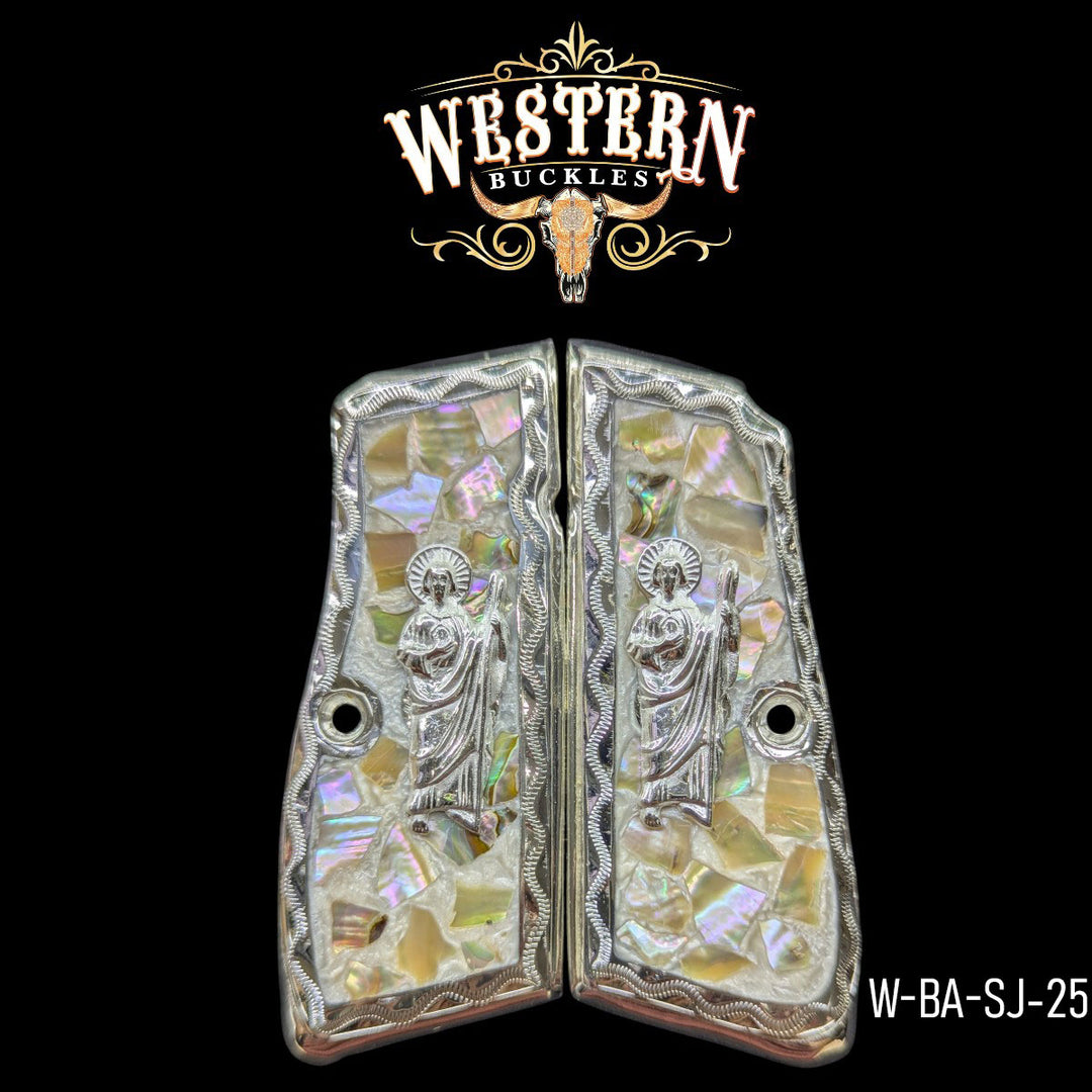 Browning High Power San Judas Resin and Silver-The Western Buckles