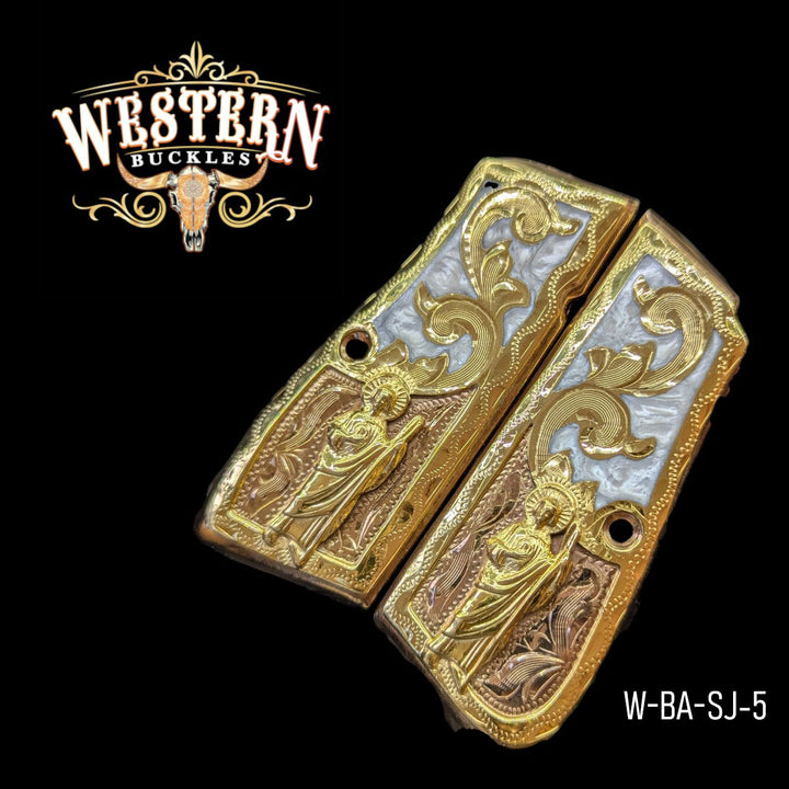 Browning High Power San Judas Rose Gold and White Resin-The Western Buckles