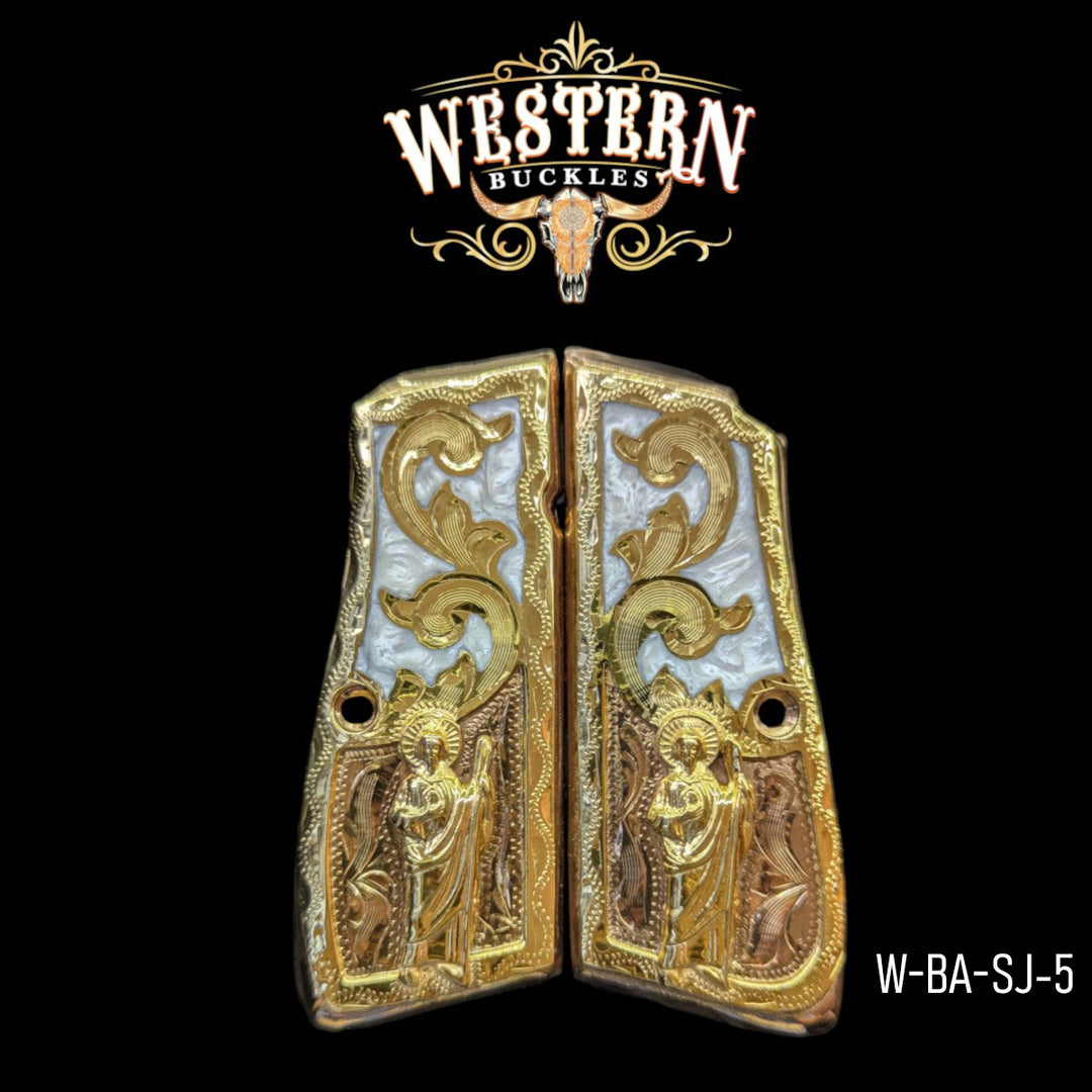 Browning High Power San Judas Rose Gold and White Resin-The Western Buckles