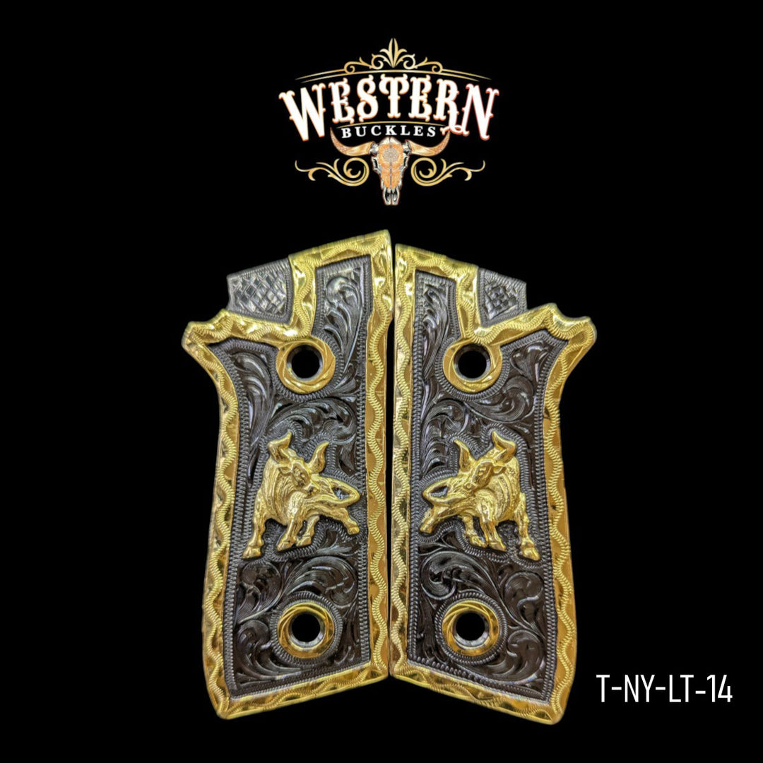 Bull Custom Grips for the Taurus PT — 24K Gold-Plated-The Western Buckles