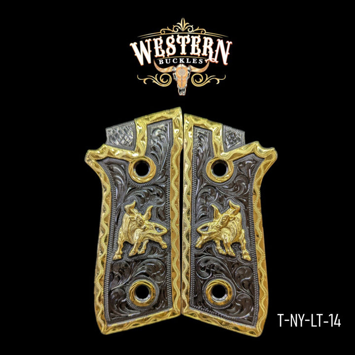 Bull Custom Grips for the Taurus PT — 24K Gold-Plated-The Western Buckles