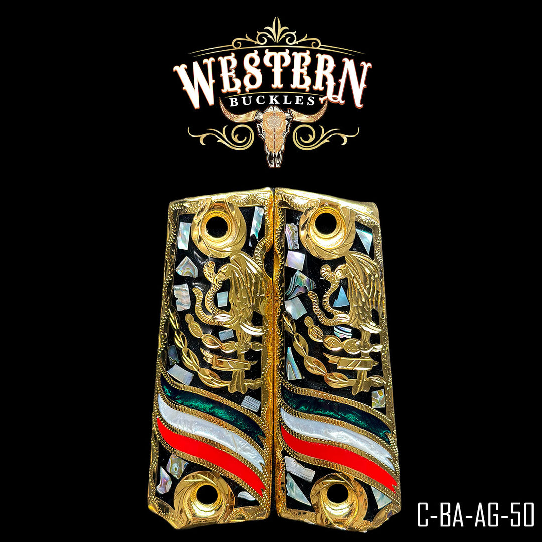 1911 Eagle Cachas — Artisan Resin | Handcrafted by Western Buckles | SKU C-BA-AG-50
