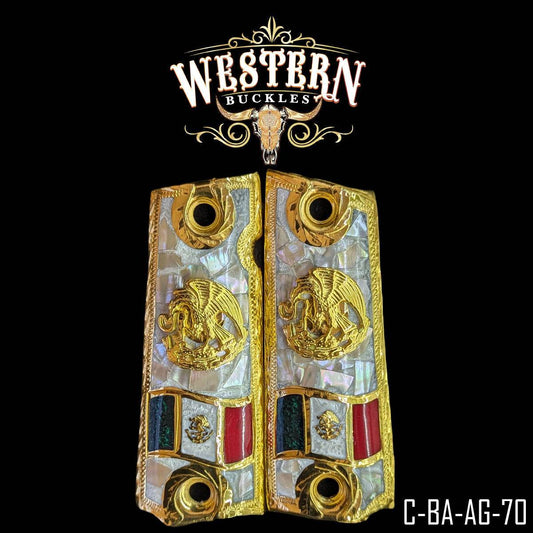 Cachas Colt 1911 Grips Mexican Eagle - Western Buckles