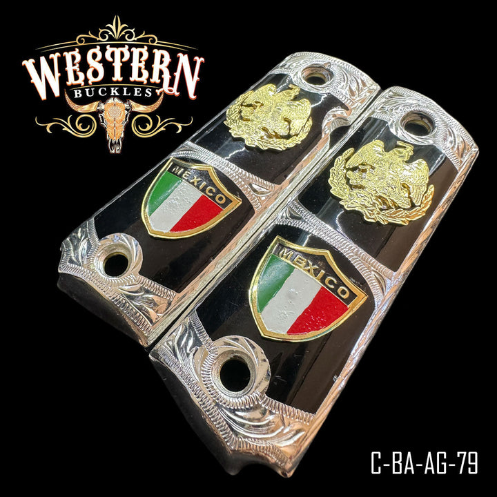 Colt 1911 National Eagle Gun Grips — Artisan Resin — Detail View | Western Buckles Handcrafted | SKU C-BA-AG-79