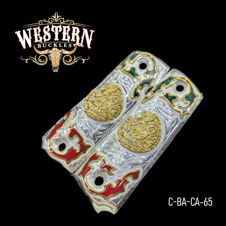 Aztec Calendar Custom Grips for 1911 Full-Size — 24K Gold-Plated &amp; Silver-Plated