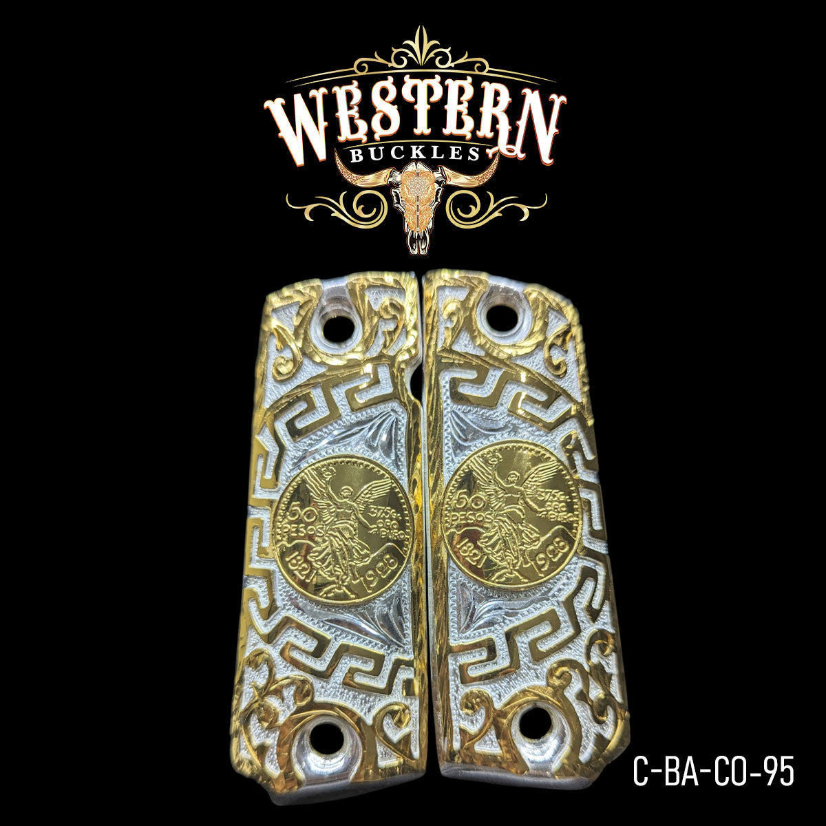 Cachas Colt 1911 Grips Centenario Oro y Plata