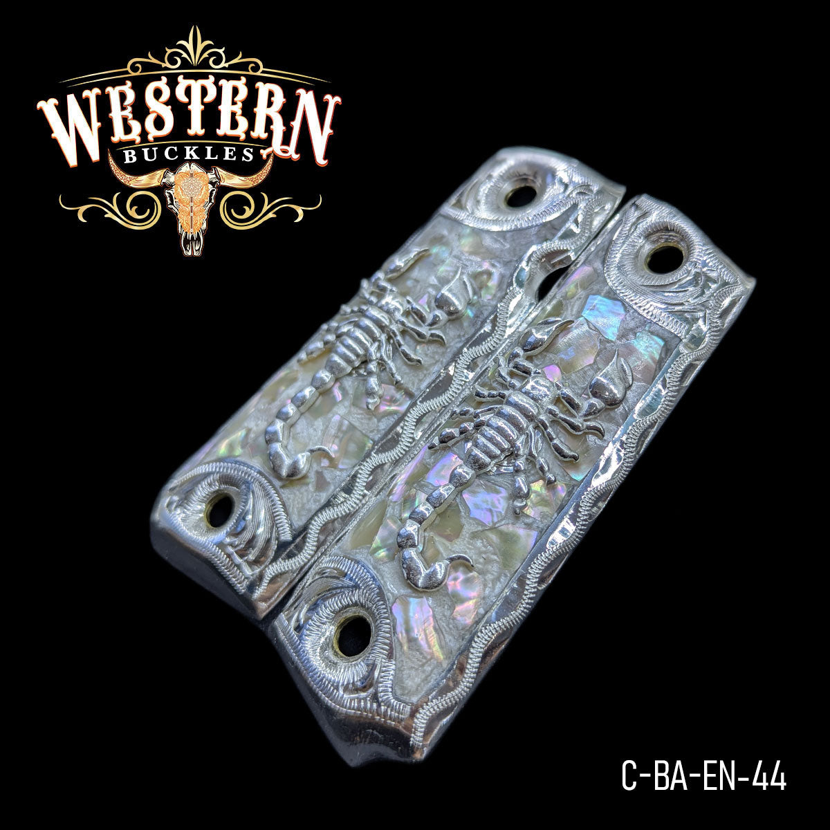 Cachas Colt 1911 Grips Escorpion Plata y Resina