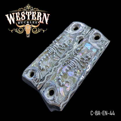 Cachas Colt 1911 Grips Escorpion Plata y Resina