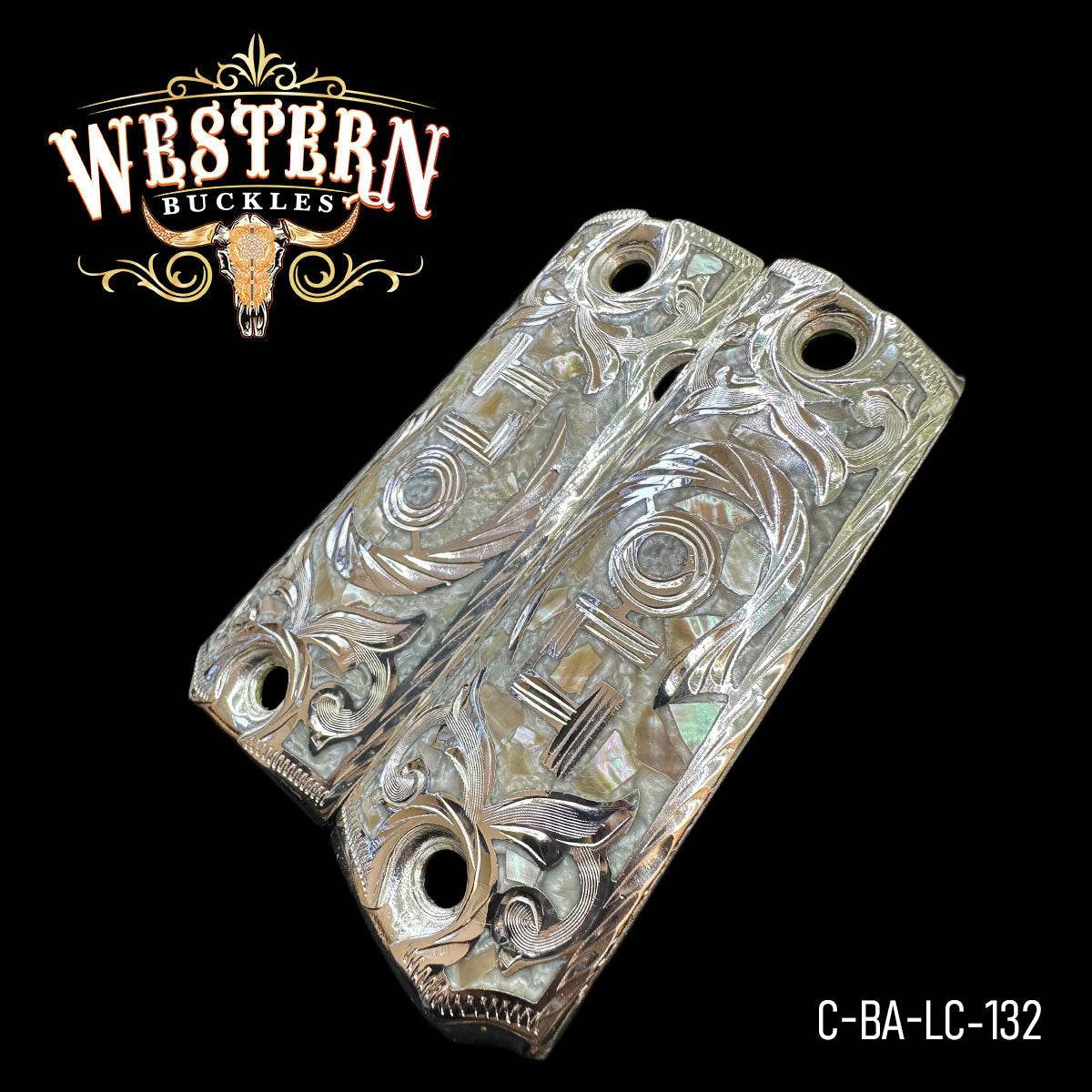 Cachas Colt Caballo Colt Plata y Resina - Western Buckles