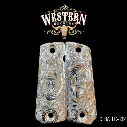 Cachas Colt Caballo Colt Plata y Resina - Western Buckles