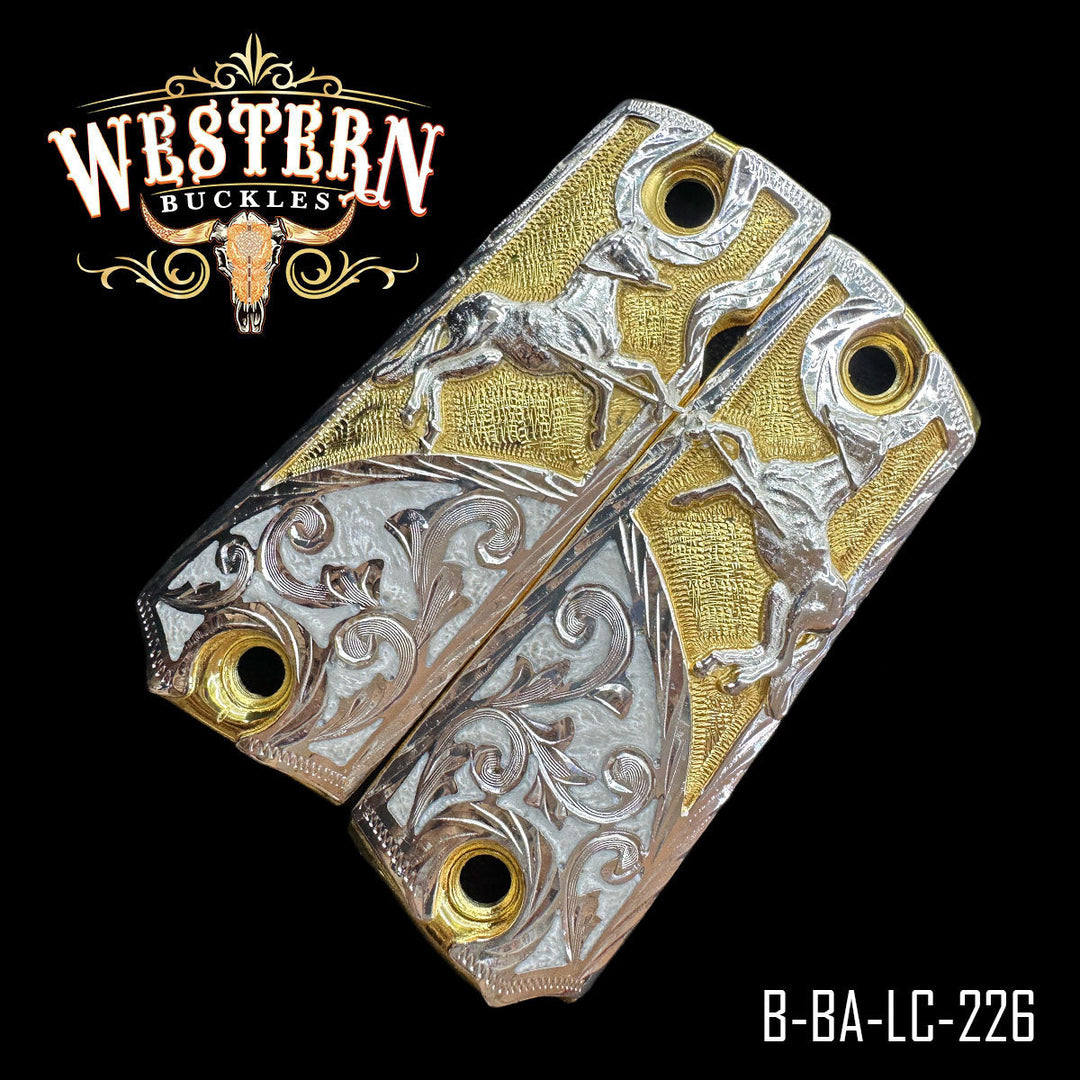 1911 Cachas — Artisan Resin | .925 Silver Plated — Detail View | Western Buckles Handcrafted | SKU C-BA-LC-226