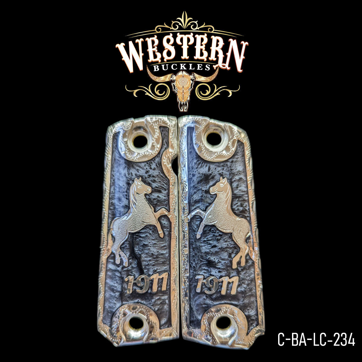 Cachas Colt 1911 Logo Plata y Resina