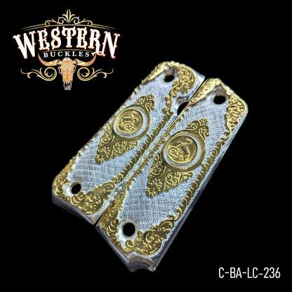 Cachas Colt 1911 Caballo Plata y Oro