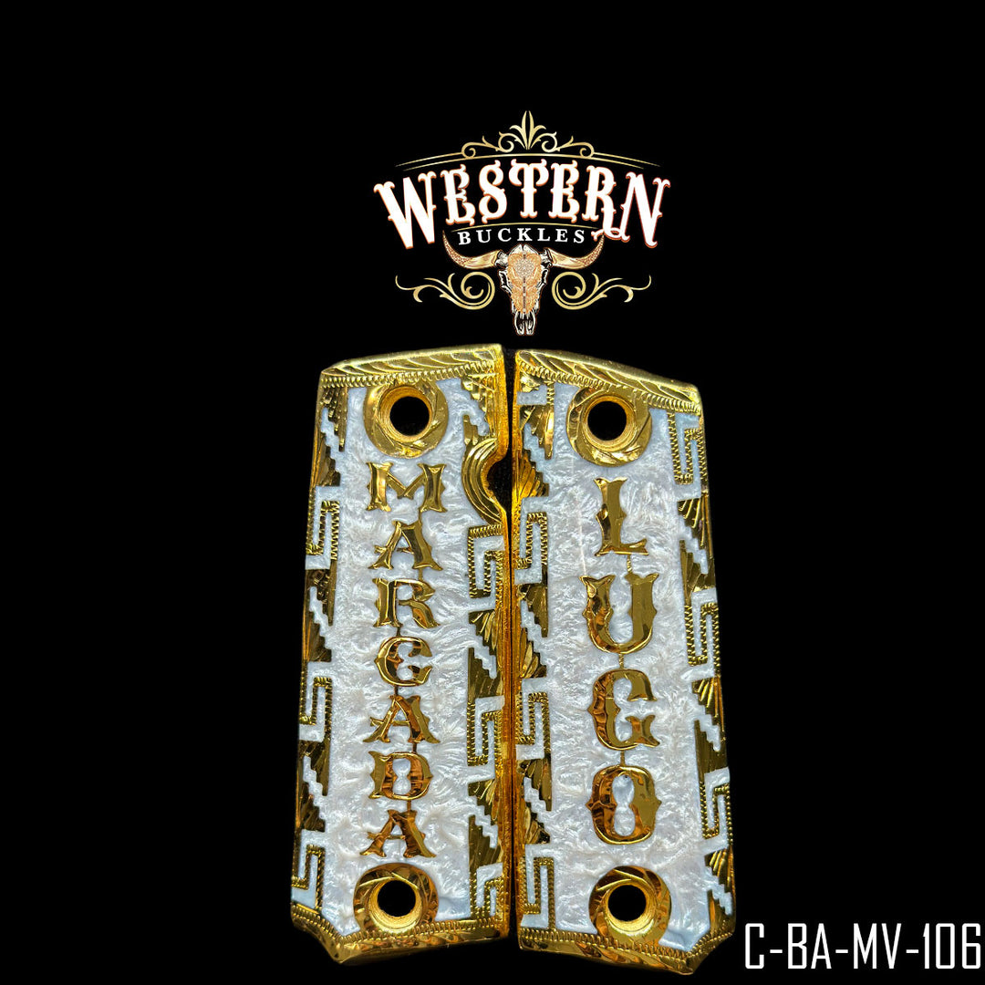Colt 1911 Cachas | Handcrafted by Western Buckles | SKU C-BA-MV-108