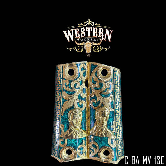 Cachas Colt 1911 Grips Mal Verde Rameado - Western Buckles