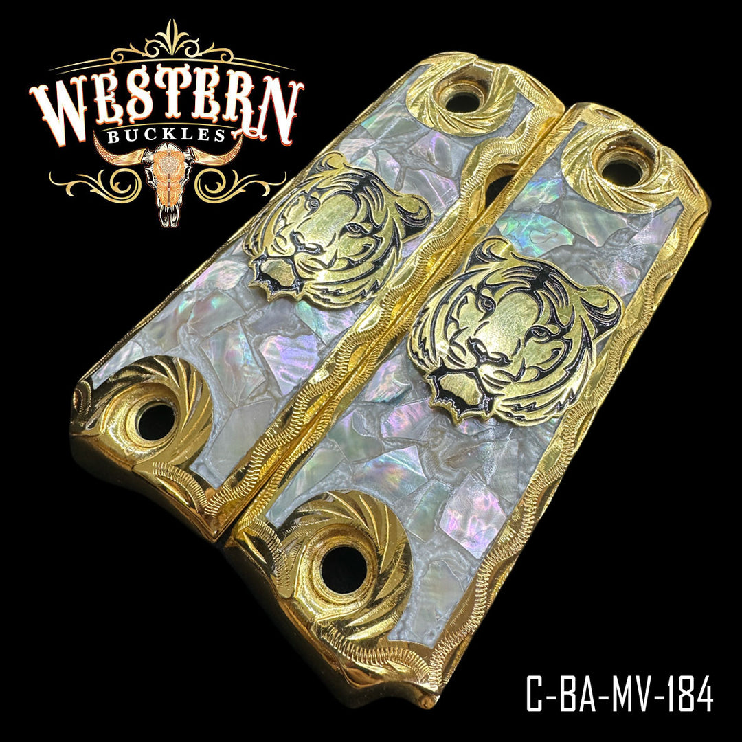 Grips for Fullsize 1911 Tiger White Pearl Resin