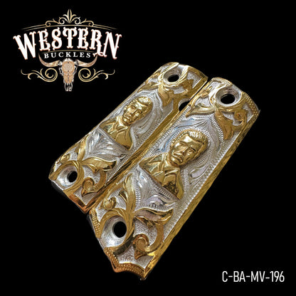 Cacha Colt 1911 Mal Verde Oro y Plata