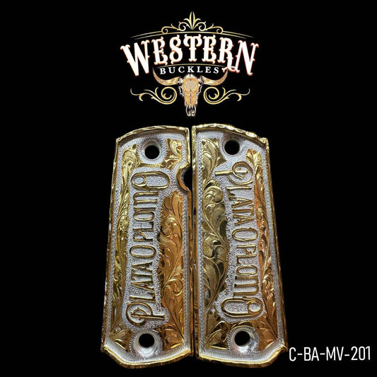 Cacha Colt 1911 Oro y Plata - Western Buckles