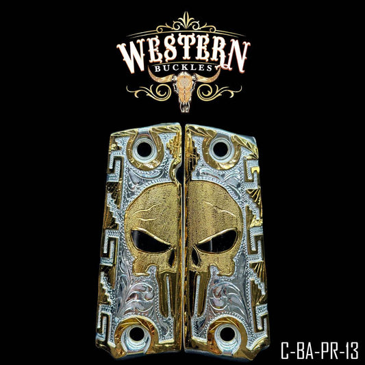 Cacha Colt 1991 El Castigador Oro y Niquel - Western Buckles