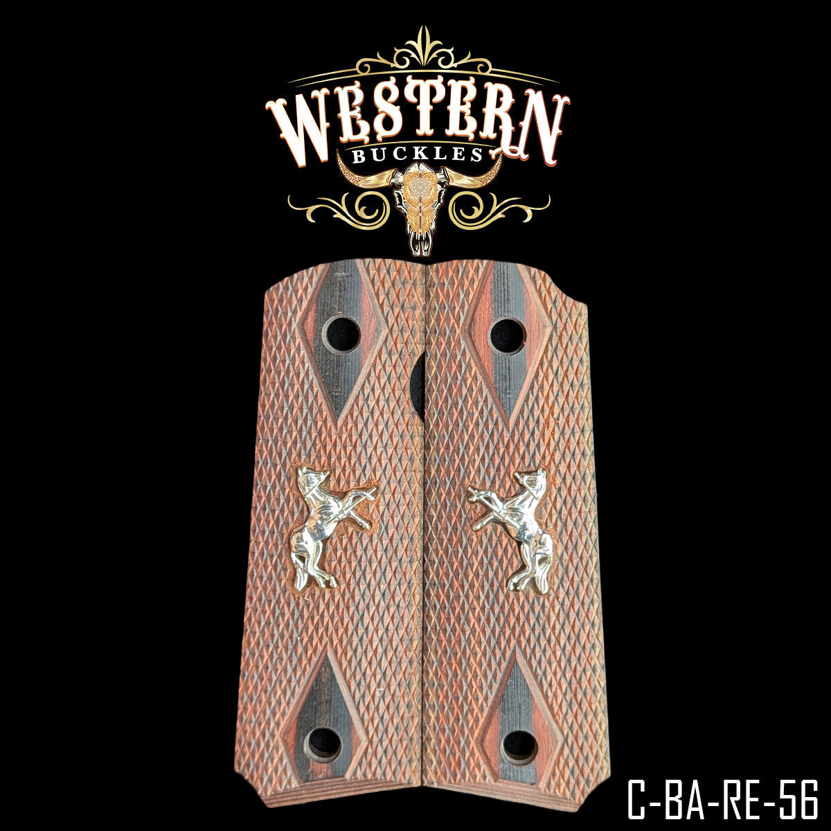 Cacha Colt 1911 Grips De Madera Con Caballo